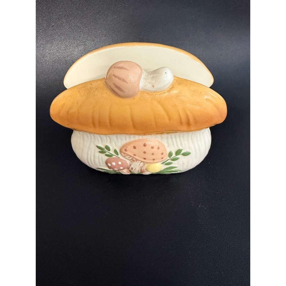 Vintage Ceramic Mushroom Napkin Holder Retro Cottagecore Kitchen - Picture 2 of 11